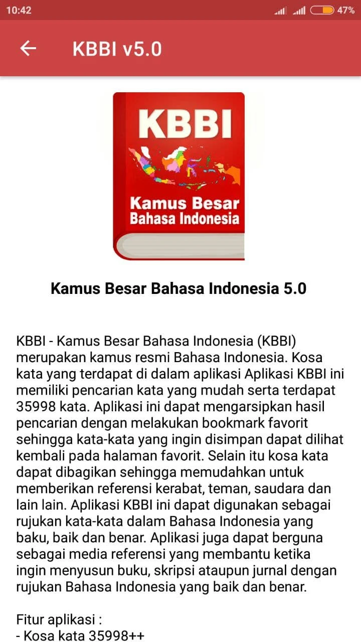 Kamus Bahasa Indonesia screenshot